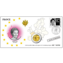 L’enveloppe “1er Jour” d’émission 2 Euro Simone Veil France 2018