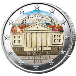 2 Euro Estonie 2019 colorisée - Tartu