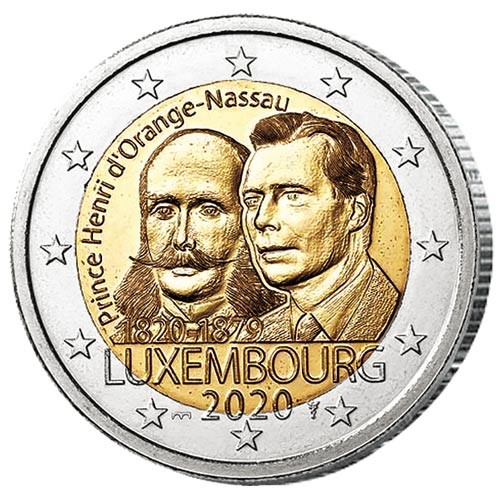 2 Euro Luxembourg BU 2020 - 200 ans du Prince Henri d'Orange-Nassau