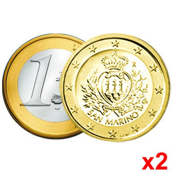 Lot des  2 x 1 Euro Saint-Marin 2015 - Armoiries