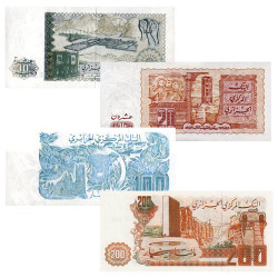 Lot de 4 billets Algérie 1982-1983