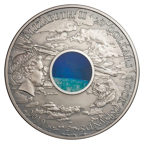 20 Dollars Argent 2019 colorisée - Cratère de Chicxulub 20 Dollars Argent 2019 colorisée - Cratère de Chicxulub