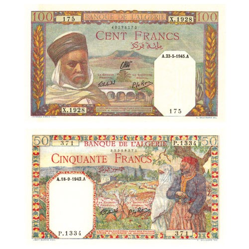 Lot des 2  billets Algérie