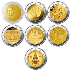 Lot des 7 x 2 Euro 2020 