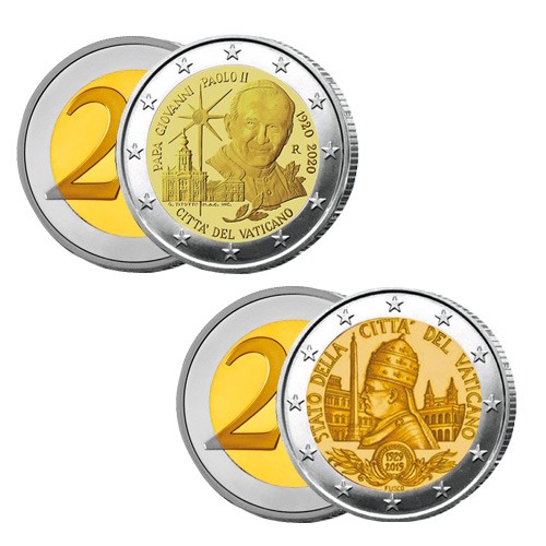 Lot des 2 x 2 Euro Vatican BU 2020-2019 Lot des 2 x 2 Euro Vatican BU 2020-2019