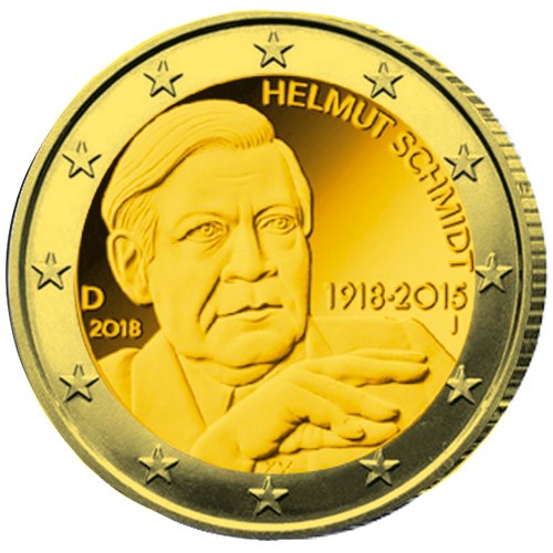 2 Euro Allemagne 2018 dorée - Helmut Schmidt
