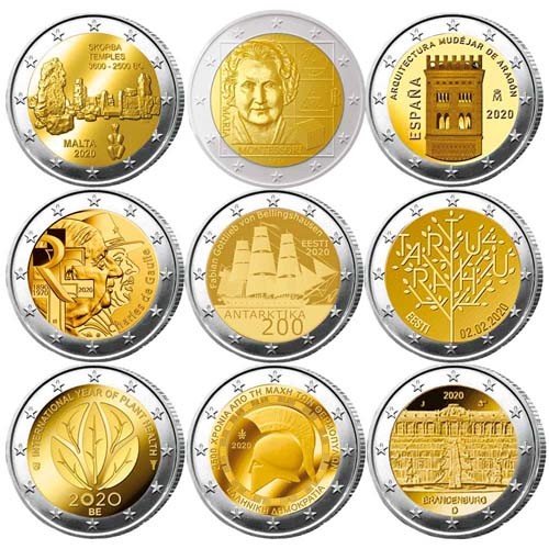 Lot des 9 x 2 Euro 2020 Lot des 9 x 2 Euro 2020
