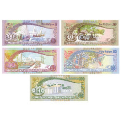 Lot de 5 billets Maldives 2000-2013