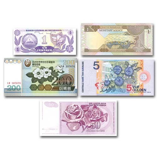 Lot de 5 billets 1984-2005 Lot de 5 billets 1984-2005