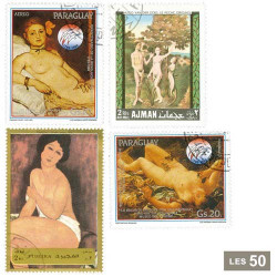 50 timbres Tableaux de nus