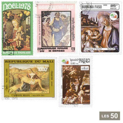 50 timbres Peintres italiens
