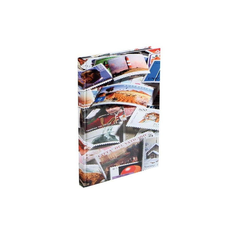 IMPACTO COLECCIONABLES – Collection De 500 Timbres Authentiques D’Afrique Avec Album – 14x18x1 Cm – Timbres Oblitérés – Cadeau Philatélie