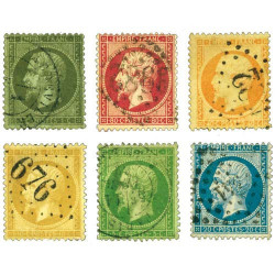 6 timbres 2nd Empire Français