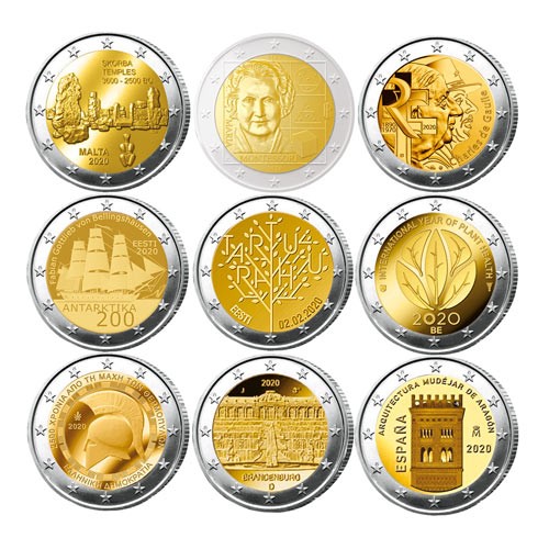 Lot des 9 x 2 Euro 2020 Lot des 9 x 2 Euro 2020