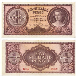 Billet 1 Milliard de Pengö Hongrie 1946