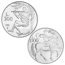 Lot des 500 et 1 000 Lires Argent Saint-Marin 1981