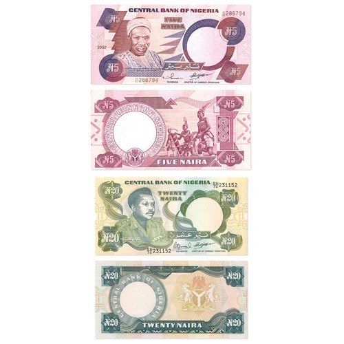 Lot de 5 billets Nigeria 1999-2004