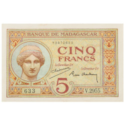 5 Francs Madagascar 1937