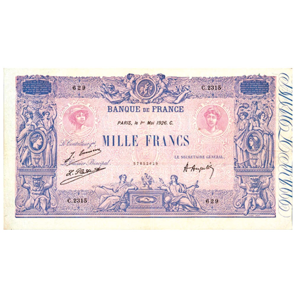 1 000 Francs Bleu et Rose