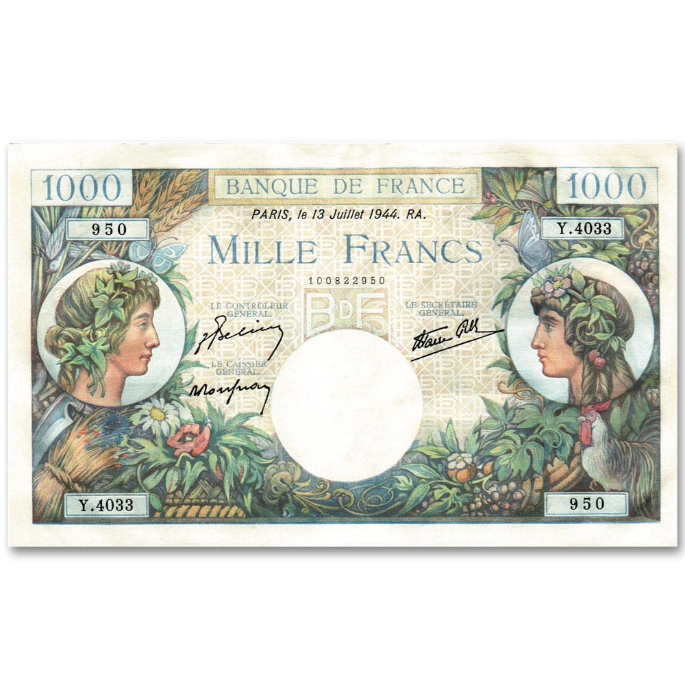 1 000 Francs Commerce et Industrie 1940 1 000 Francs Commerce et Industrie 1940