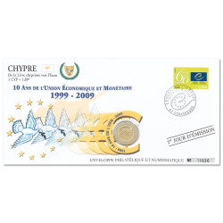 L’enveloppe “1er jour” d’émission 2 Euro Chypre 2009 - 10 ans de l’Euro