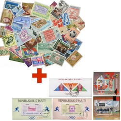 100 timbres + 5 blocs Haïti