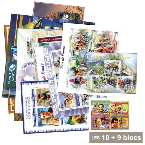 10 Blocs Cyclisme + 9 Blocs OFFERTS