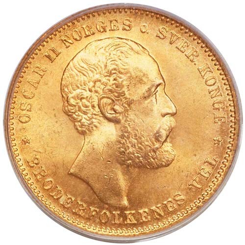20 couronnes Or Norvège - Oscar II