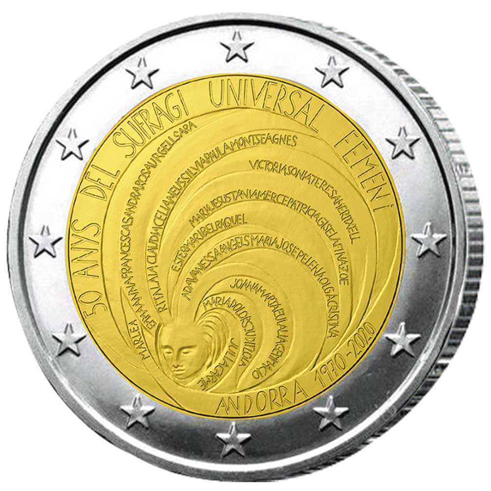 2 Euro Andorre BU 2020 - 50 ans du suffrage universel féminin
