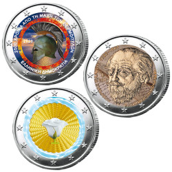 Lot 3 x 2 Euro colorisées...