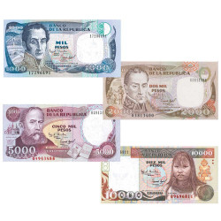 4 Billets Colombie 1993-1995