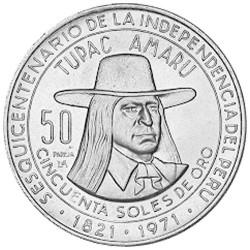 50 Soles Argent - Pérou 1971