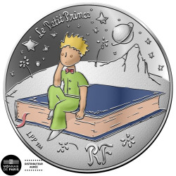 10 Euro Argent France BE 2021 colorisée - Le Petit Prince assis sur son livre
