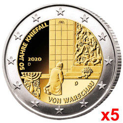 5 x 2 Euro Allemagne 2020 - Génuflexion de Varsovie 5 ateliers ADFGJ