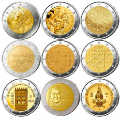 Lot des 27 x 2 Euro commémoratives 2020
