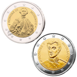 Lot des 2 x 2 Euro Monaco BE 2020-2019