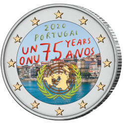 2 Euro Portugal 2020 colorisée - 75 ans de l’ONU
