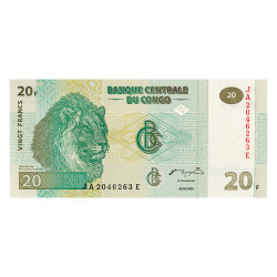20 Francs Congo 2003