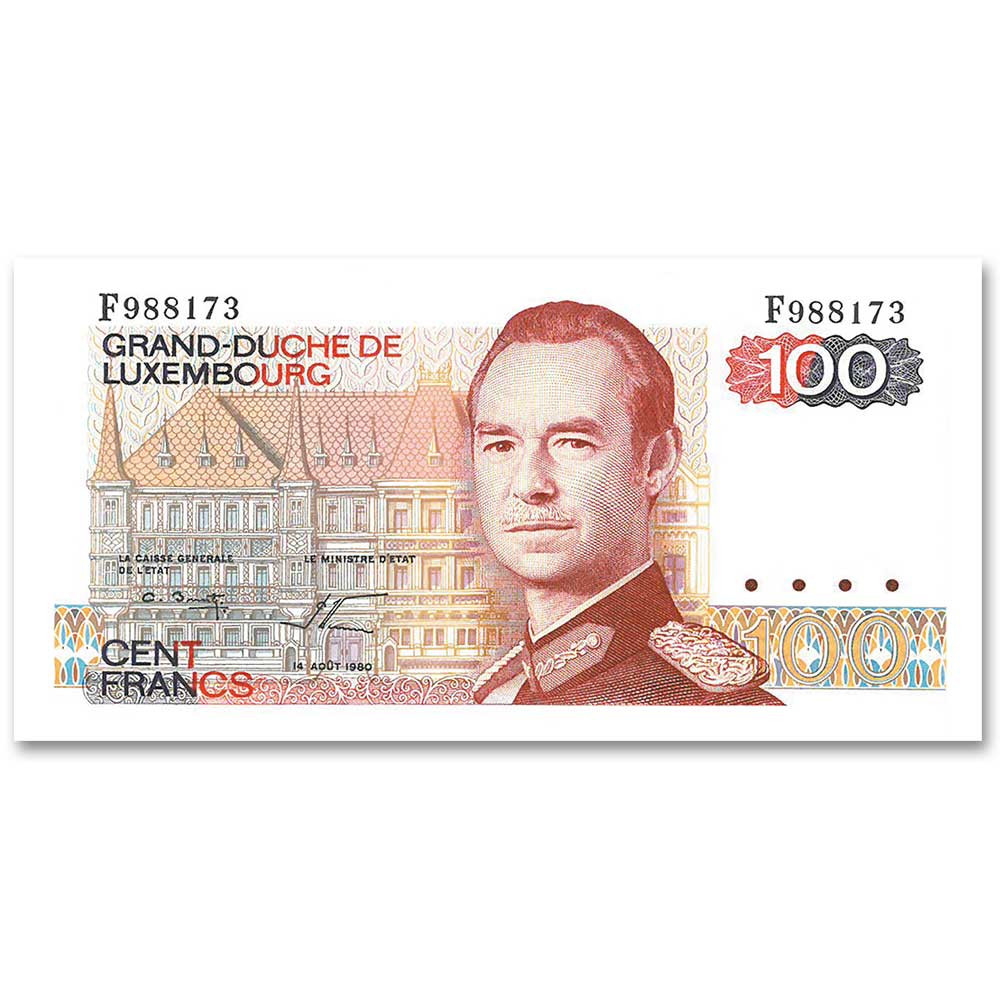 Billet 100 Francs Luxembourg 1980 - Grand-Duc Jean de Nassau (1921-2019)