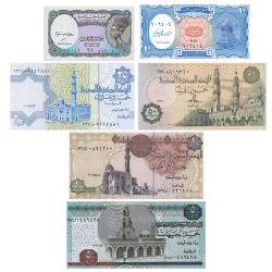 6 billets Égypte 1990-2008