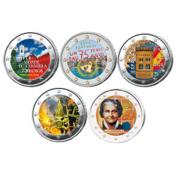 Le lot des 10 x 2 Euro 2020 colorisées