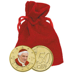 50 Centimes Vatican 2010 colorisée - Benoit XVI