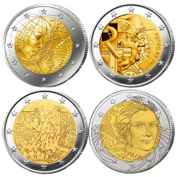Lot 4 x 2 Euro France BE 2020-2018