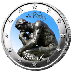 La 2 Euro Rodin enduite à 6,40 Euros au lieu de 12,90 Euros