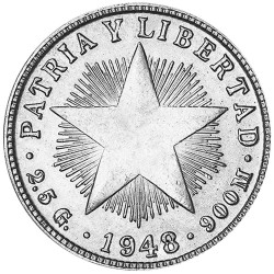 10 Centavos Argent Cuba 1915-1949