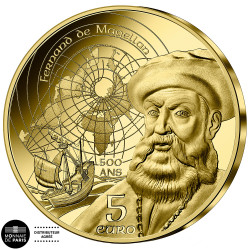 5 Euro Or France BE 2021 - UNESCO 2021 - Magellan et Âge Manuélin