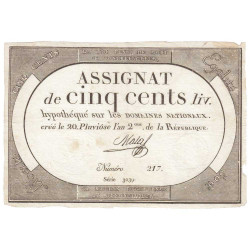 Assignat de 500 Livres