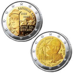 Lot 2 x 2 Euro Vatican BE 2020