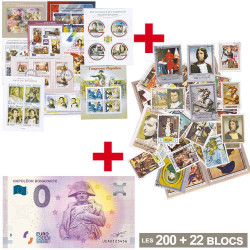 Lot de 200 Timbres + Billet...