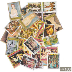 100 Timbres Tableau de nus